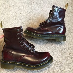 Dr. Martens Vegan 1460 cherry red boots style 24226 women’s US size 5